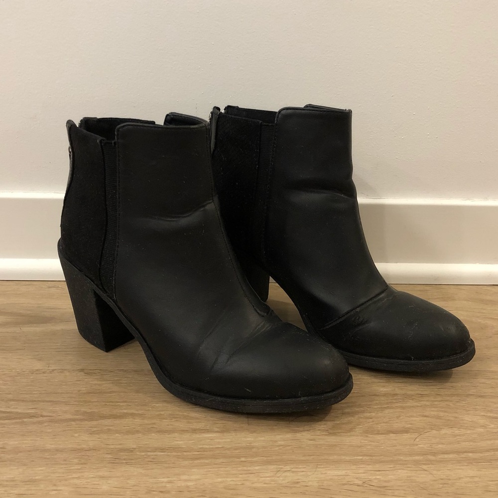 H&M Black Leather Booties